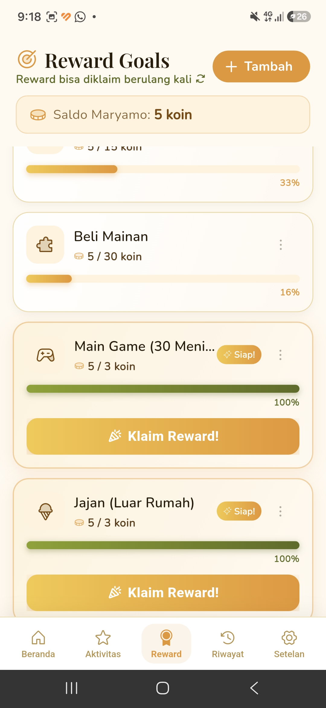 Reward Goals